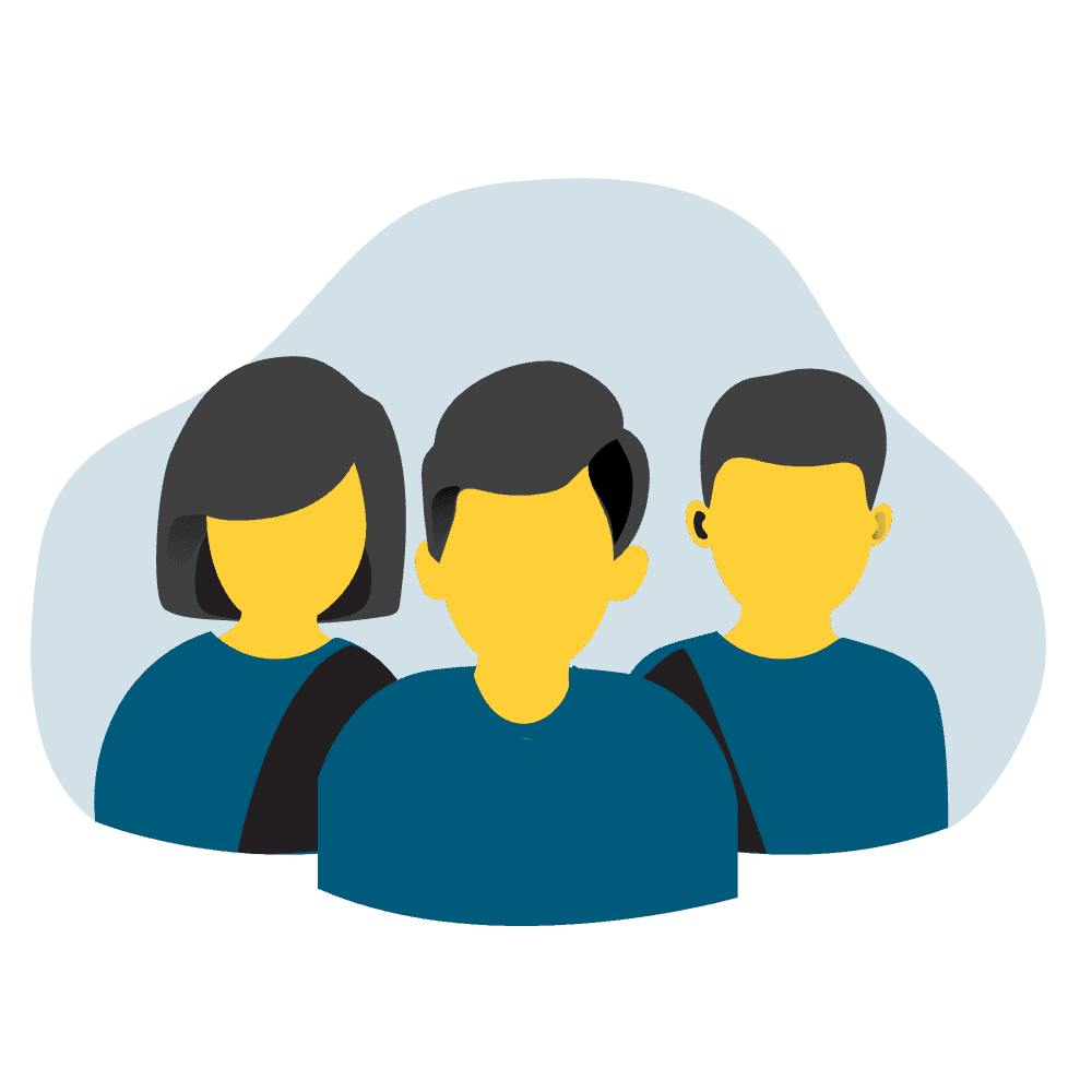 An illustration of a team of people