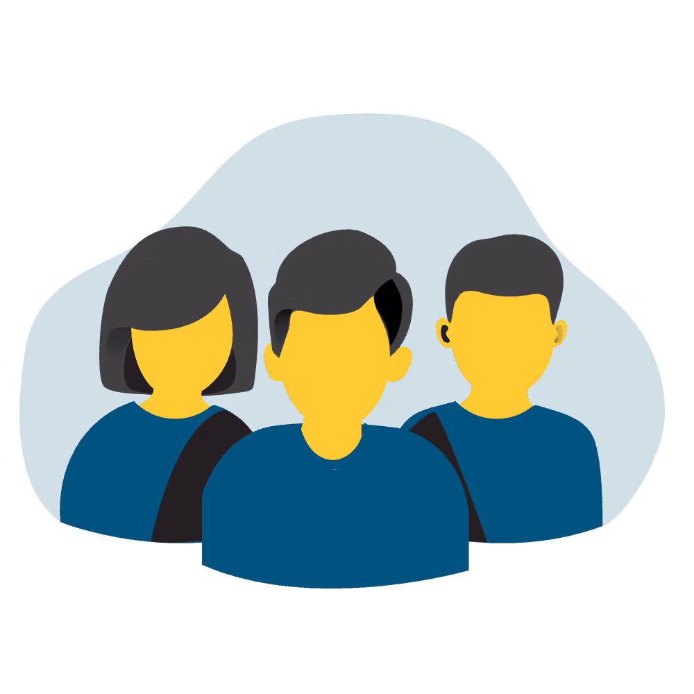 An illustration of a team of people