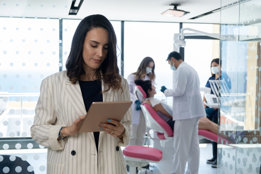 Dental office manager leading the practice team